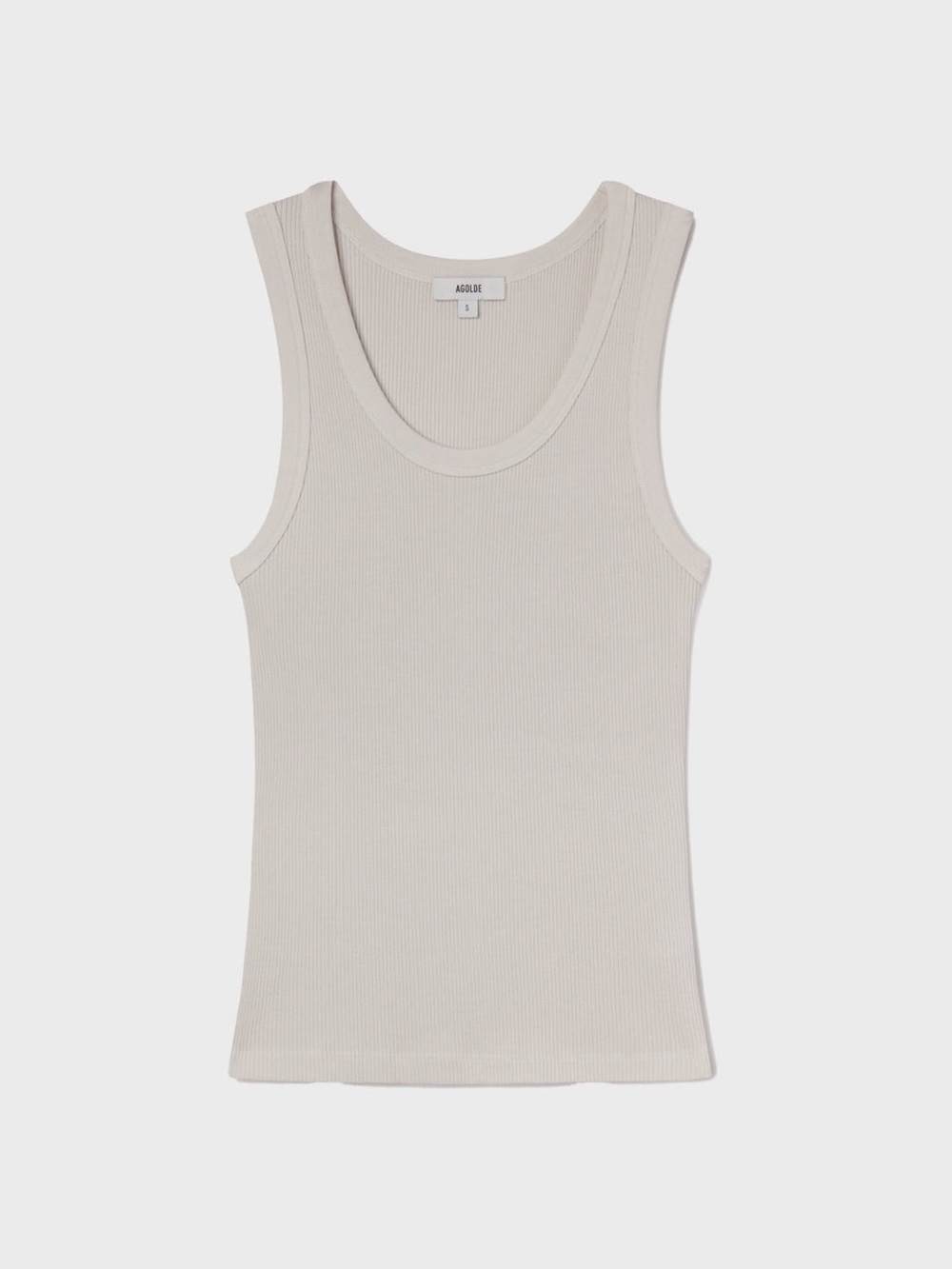 AGOLDE Poppy Tank Bone Ribbed Scoop Neck Top Medium